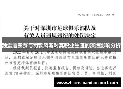 魏震遭禁赛与罚款风波对其职业生涯的深远影响分析